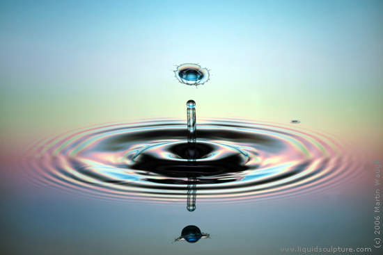 Water Drop image called "BlueSaturn", (c) 2011 Martin Waugh