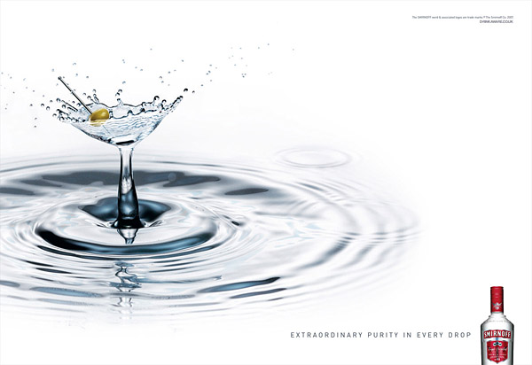 Liquid Sculpture in Smirnoff ad