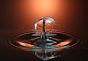 A drop of water splashing